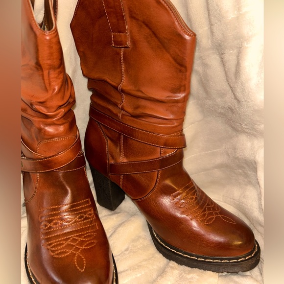 Roper Boots 10 M Brown Slouch Western Boot Vegan NWOB - Picture 2 of 12